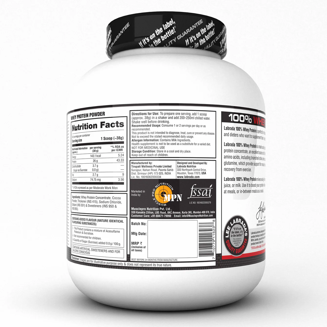 Labrada 100% Whey Protein 4 lbs - Image 2